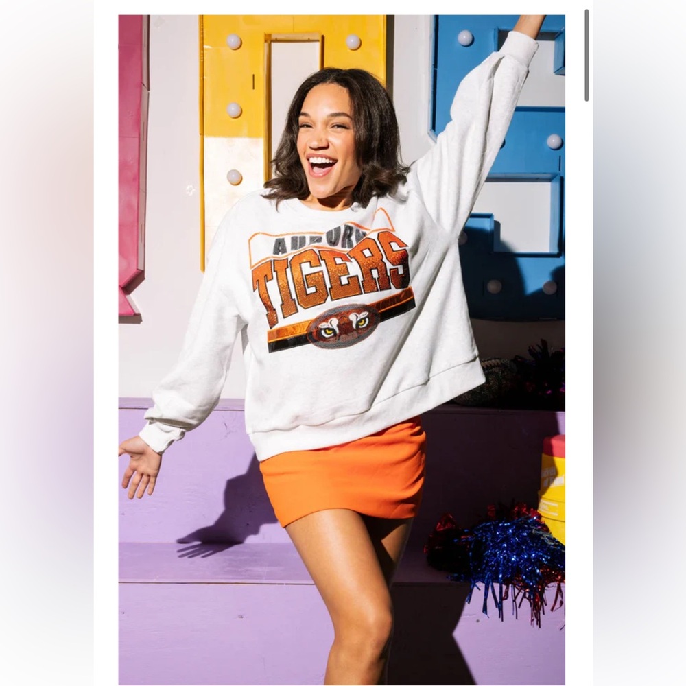 Queen of Sparkles Auburn Tigers Gameday Sweatshirt Large Gameday War Eagle - Picture 3 of 14